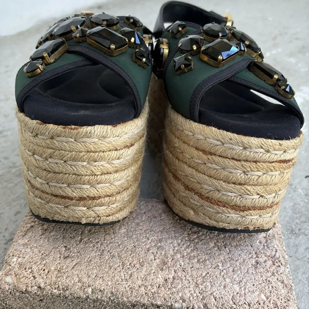 Marni Bejeweled Platform Sandals